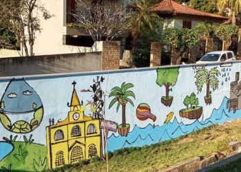 Alunos de escolas da Zona da Mata transformam muros em mensagens de preservação hídrica